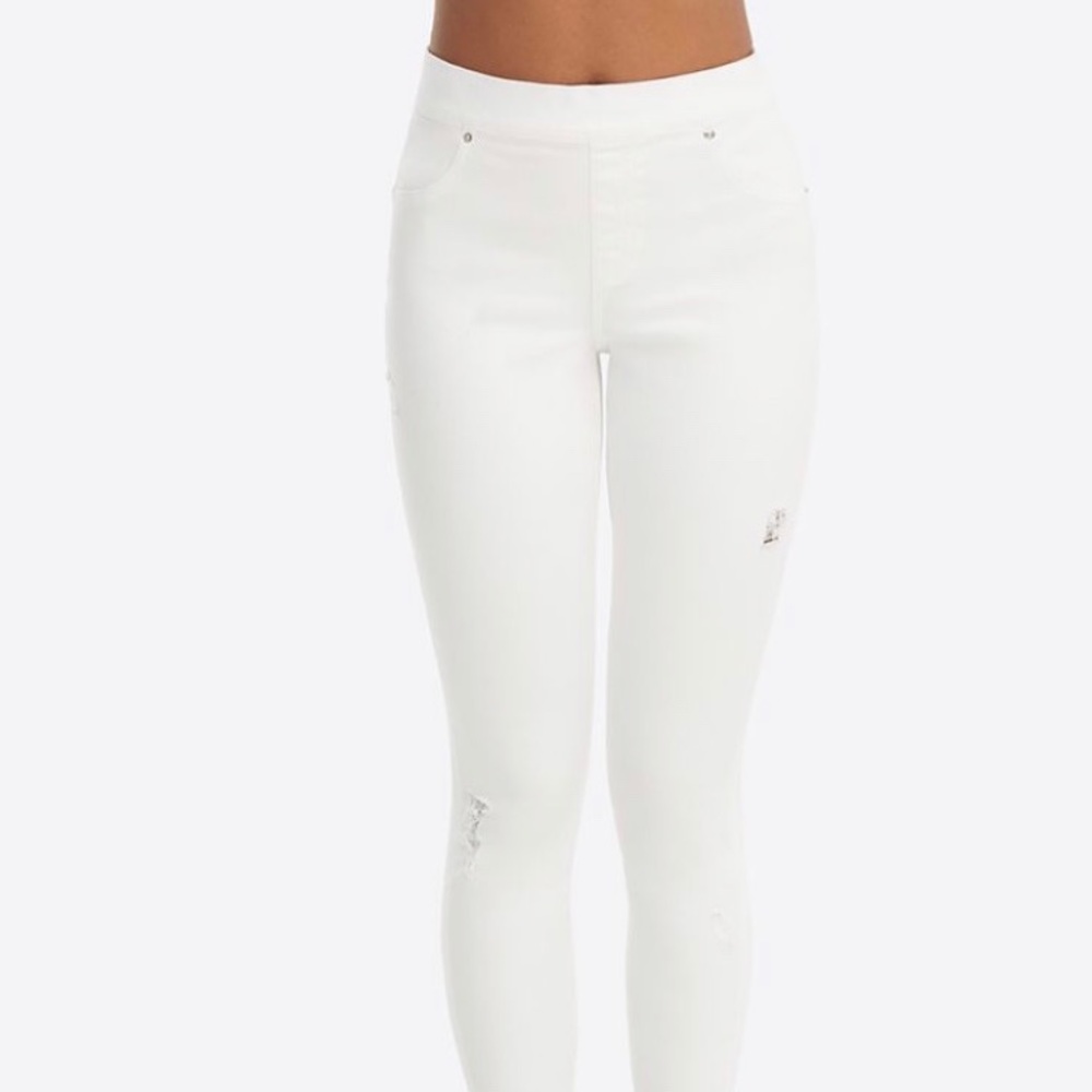 SPANX white distressed skinny